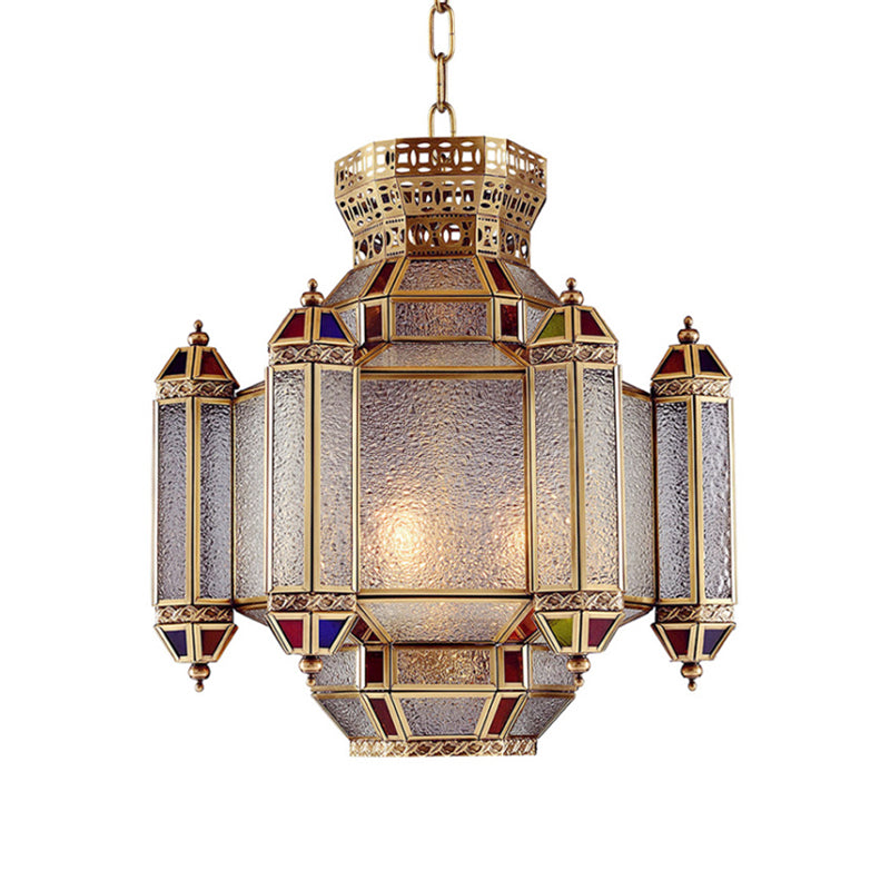 Classic Lantern Pendant Light 4-Head Frosted Glass Chandelier - Rebooters