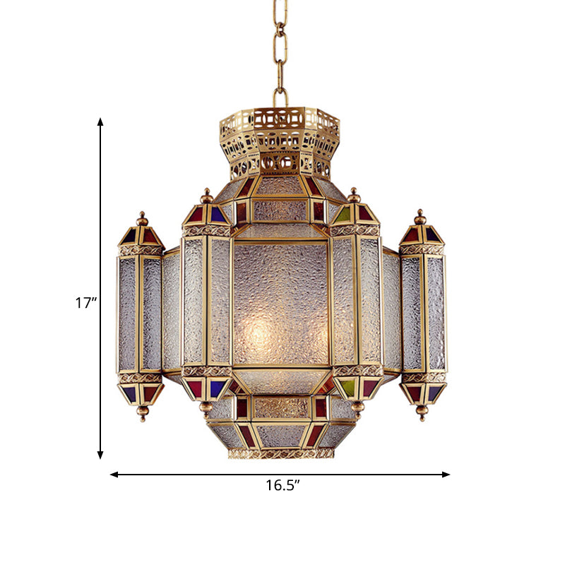 Classic Lantern Pendant Light 4-Head Frosted Glass Chandelier - Rebooters