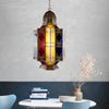 Colored Glass Brass Chandelier Lantern 3 Heads Arabian Pendant Light - Rebooters