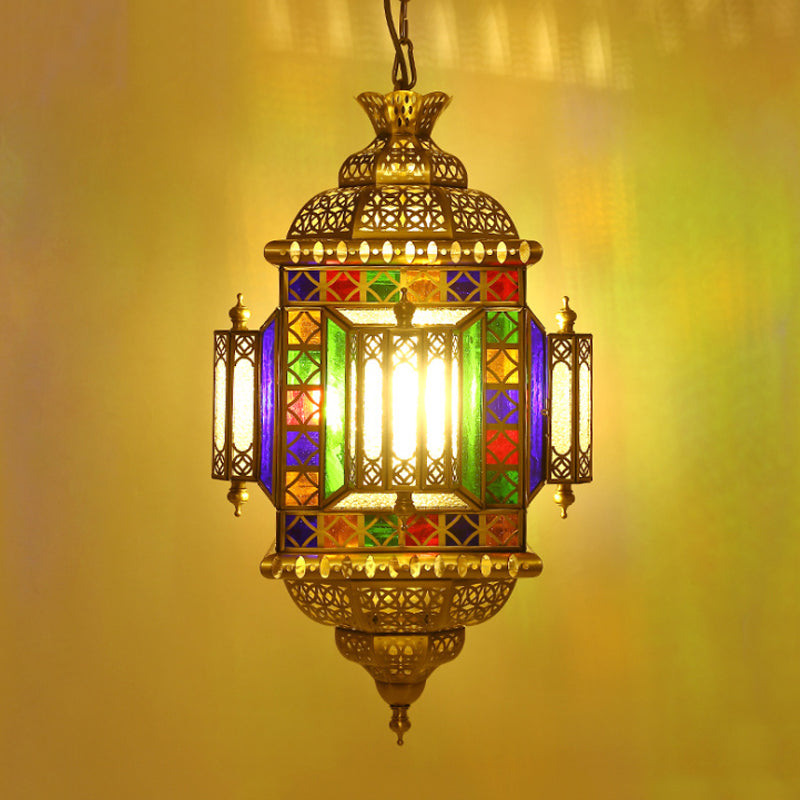 3-Light Ceiling Chandelier Arabian Lantern Metal Brass Fixture - Rebooters