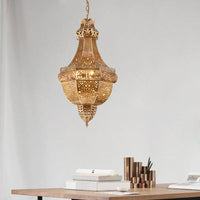 Basket Metal Chandelier Light Arab 4 Heads Brass Pendant - Rebooters