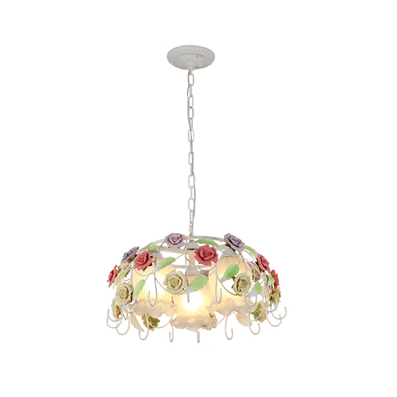 3 Lights Suspension Pendant Countryside Flower Chandelier - Rebooters