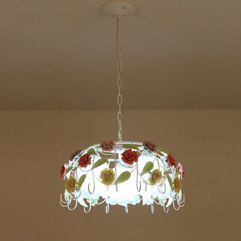 3 Lights Suspension Pendant Countryside Flower Chandelier - Rebooters