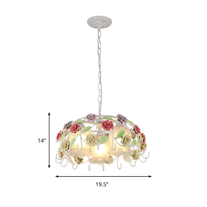 3 Lights Suspension Pendant Countryside Flower Chandelier - Rebooters