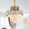 10-Light Tiered Tapered Pendant Lamp Clear Crystal Chandelier - Rebooters