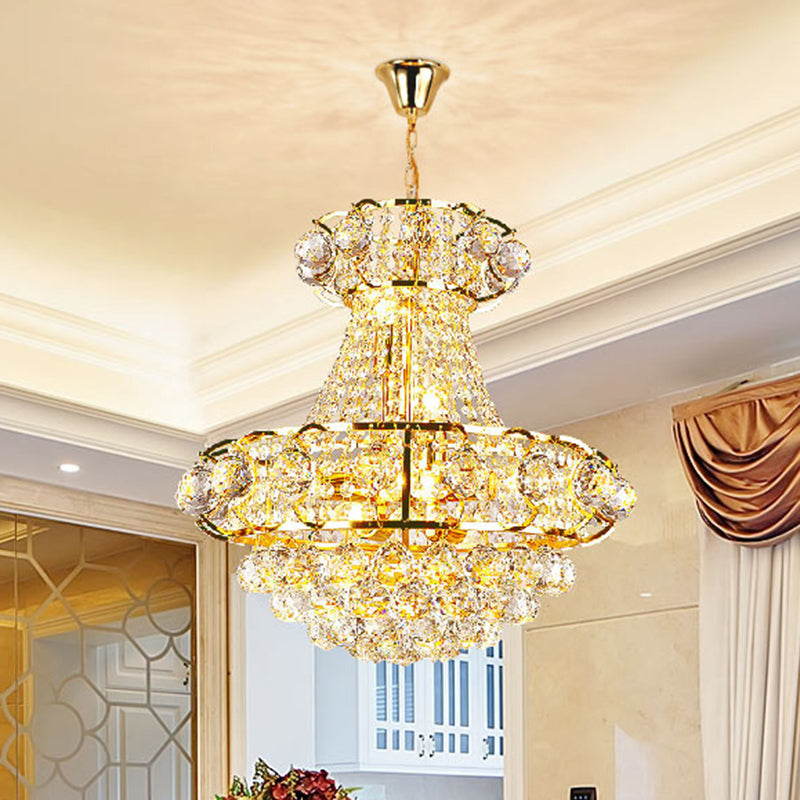 Urn Shaped Crystal Chandelier Baroque 6-Light Pendant Gold - Rebooters