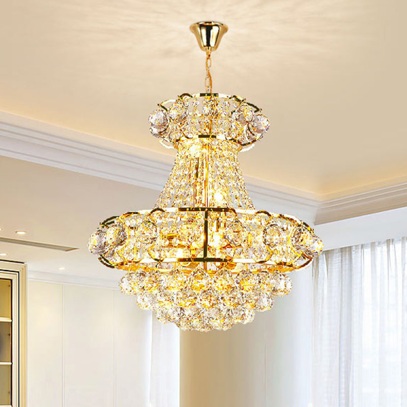 Urn Shaped Crystal Chandelier Baroque 6-Light Pendant Gold - Rebooters