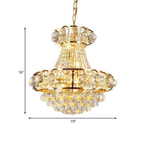 Urn Shaped Crystal Chandelier Baroque 6-Light Pendant Gold - Rebooters