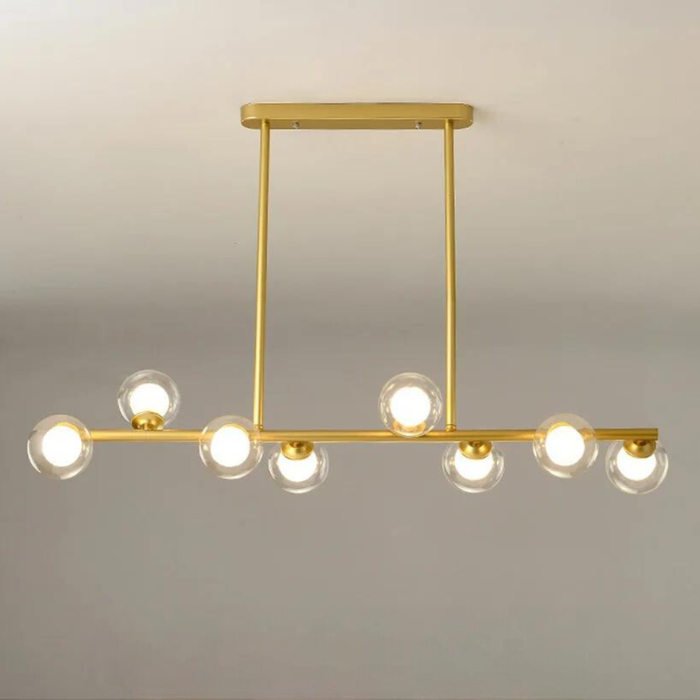 Modern Long Pole Glass Horizontal Chandelier for Elegant Spaces | Rebooters - Rebooters