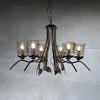 Wire Frame Iron Chandelier Lighting Industrial Loft 6 Bulbs - Rebooters