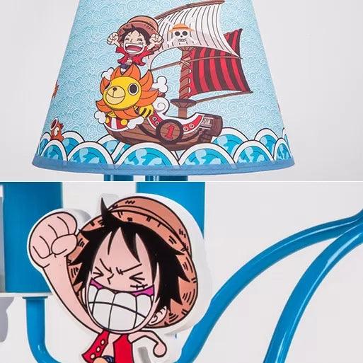 Cartoon Pirate Chandelier with Tapered Shade Metal 5 Heads Blue Pendant Light - Rebooters