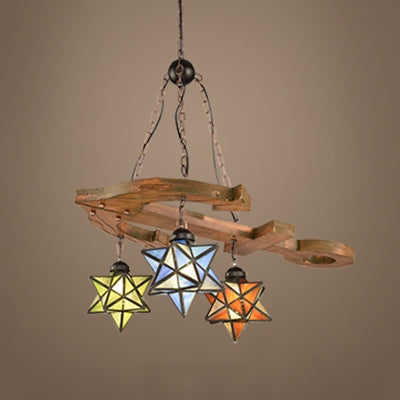 3 Lights Star Hanging Lamp with Anchor and Metal Chain - Rebooters