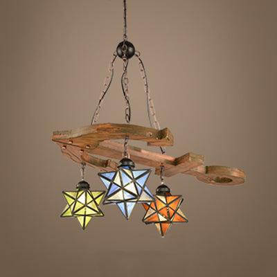 3 Lights Star Hanging Lamp with Anchor and Metal Chain - Rebooters