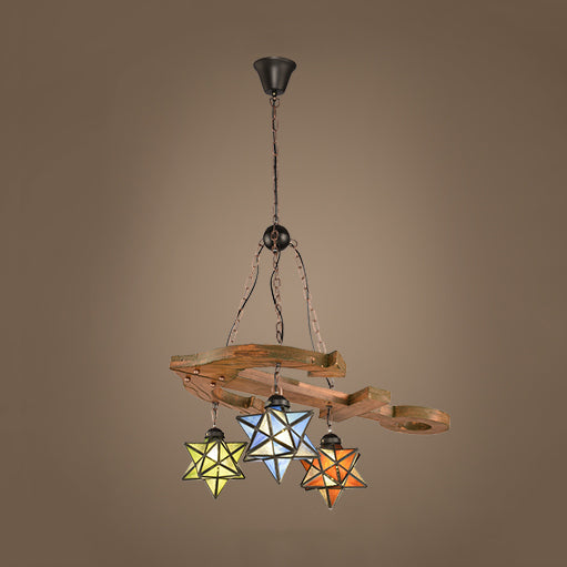 3 Lights Star Hanging Lamp with Anchor and Metal Chain - Rebooters