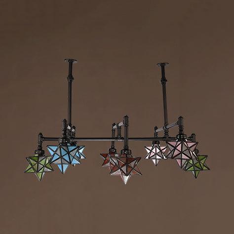8 Lights Star Pendant Lighting with Star Shape Chandelier - Rebooters