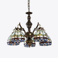 Baroque Dome Suspended Light 5 Lights Chandelier Lamp Blue - Rebooters
