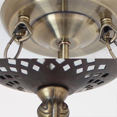 Baroque Bowl Ceiling Light Fixture Stained Glass Chandelier - Rebooters