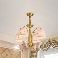 Barrel Fabric Shade Ceiling Chandelier Cartoon Pink Horse Light - Rebooters
