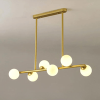 Modern Long Pole Glass Horizontal Chandelier for Elegant Spaces | Rebooters - Rebooters