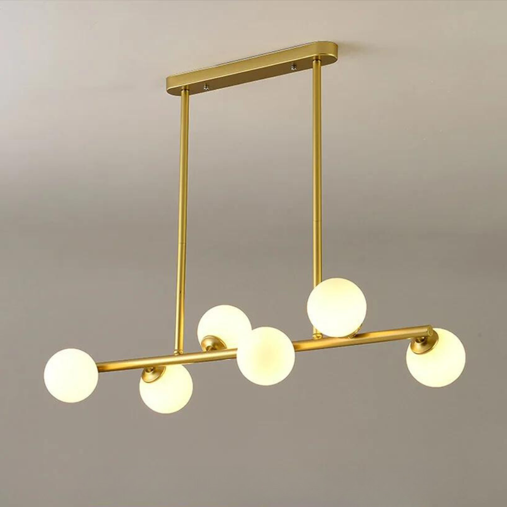 Modern Long Pole Glass Horizontal Chandelier for Elegant Spaces | Rebooters - Rebooters