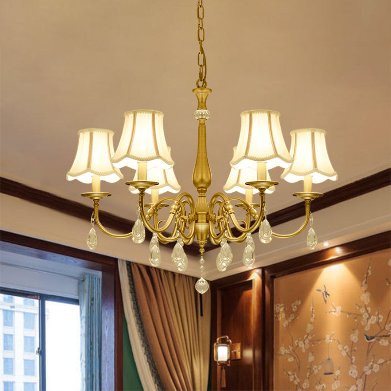 Curved Arm Living Room Pendant Vintage Metal 6-Head Chandelier - Rebooters
