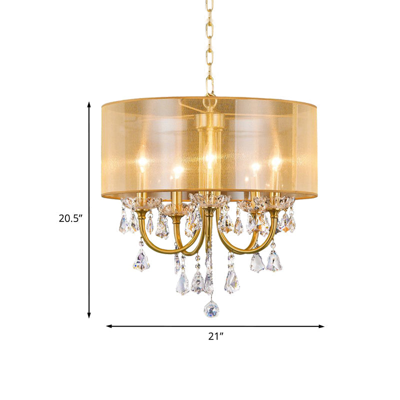 Clear Crystal Glass Candle Ceiling Pendant Light Brass - Rebooters