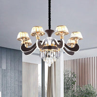 Black 6 Lights Ceiling Chandelier Modernist Metal Gooseneck Arm - Rebooters