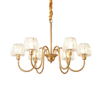 3/6 Bulbs Conical Chandelier Lighting Gold Finish Crystal Lamp - Rebooters