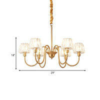 3/6 Bulbs Conical Chandelier Lighting Gold Finish Crystal Lamp - Rebooters