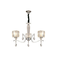 3-Bulb Chandelier Lamp Contemporary Cylindrical Crystal Light - Rebooters