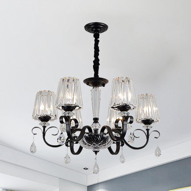 Cone Shade Hotel Ceiling Chandelier Retro Prismatic Crystal - Rebooters