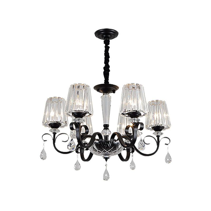 Cone Shade Hotel Ceiling Chandelier Retro Prismatic Crystal - Rebooters