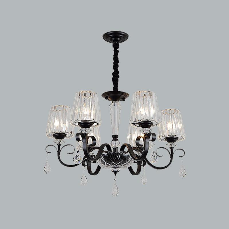 Cone Shade Hotel Ceiling Chandelier Retro Prismatic Crystal - Rebooters
