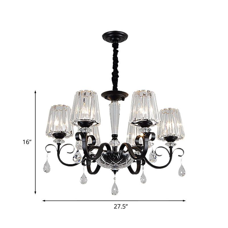 Cone Shade Hotel Ceiling Chandelier Retro Prismatic Crystal - Rebooters