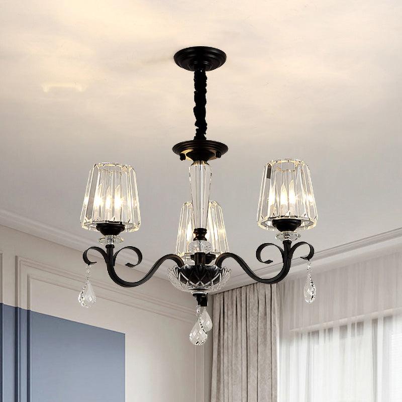 Cone Shade Hotel Ceiling Chandelier Retro Prismatic Crystal - Rebooters