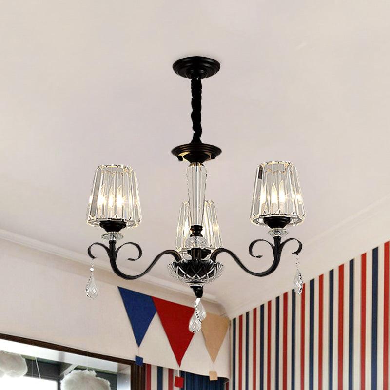 Cone Shade Hotel Ceiling Chandelier Retro Prismatic Crystal - Rebooters