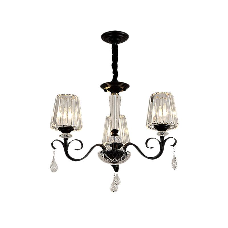 Cone Shade Hotel Ceiling Chandelier Retro Prismatic Crystal - Rebooters