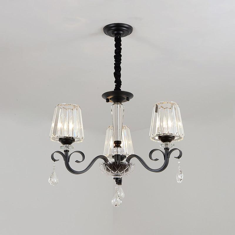 Cone Shade Hotel Ceiling Chandelier Retro Prismatic Crystal - Rebooters