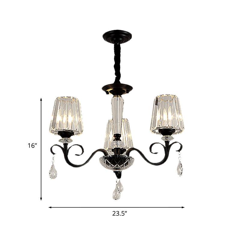 Cone Shade Hotel Ceiling Chandelier Retro Prismatic Crystal - Rebooters