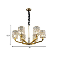 6 Heads Bedroom Pendant Chandelier Modernism Gold Light Fixture - Rebooters