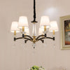 Conical Fabric Hanging Chandelier Vintage 6-Bulb Pendant Light - Rebooters