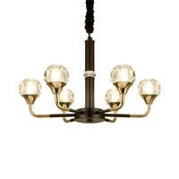 6/8 Heads Living Room Suspension Lamp Modern Black Gold Chandelier - Rebooters