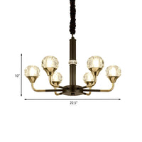6/8 Heads Living Room Suspension Lamp Modern Black Gold Chandelier - Rebooters