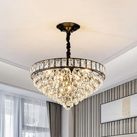 6-Head Bedroom Hanging Lighting Modernism Black Finish Chandelier - Rebooters