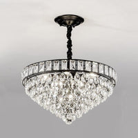 6-Head Bedroom Hanging Lighting Modernism Black Finish Chandelier - Rebooters