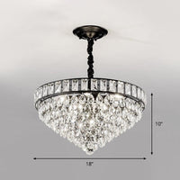 6-Head Bedroom Hanging Lighting Modernism Black Finish Chandelier - Rebooters