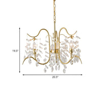 Armed Faceted Ball Finial Chandelier Minimalist 3-Head Lamp - Rebooters