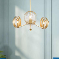 3-Head Crystal Pendant Chandelier Contemporary Gold Lamp - Rebooters