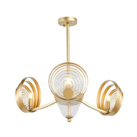 3-Head Crystal Pendant Chandelier Contemporary Gold Lamp - Rebooters