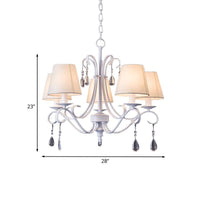 5 Bulbs Hanging Pendant Light Contemporary Fabric Shade - Rebooters